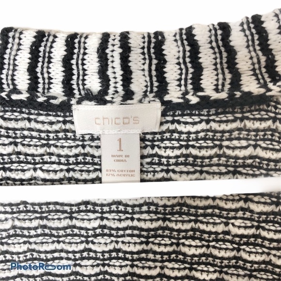 Chico’s Striped No Closure Cardigan Sz 1 Small - Picture 3 of 6